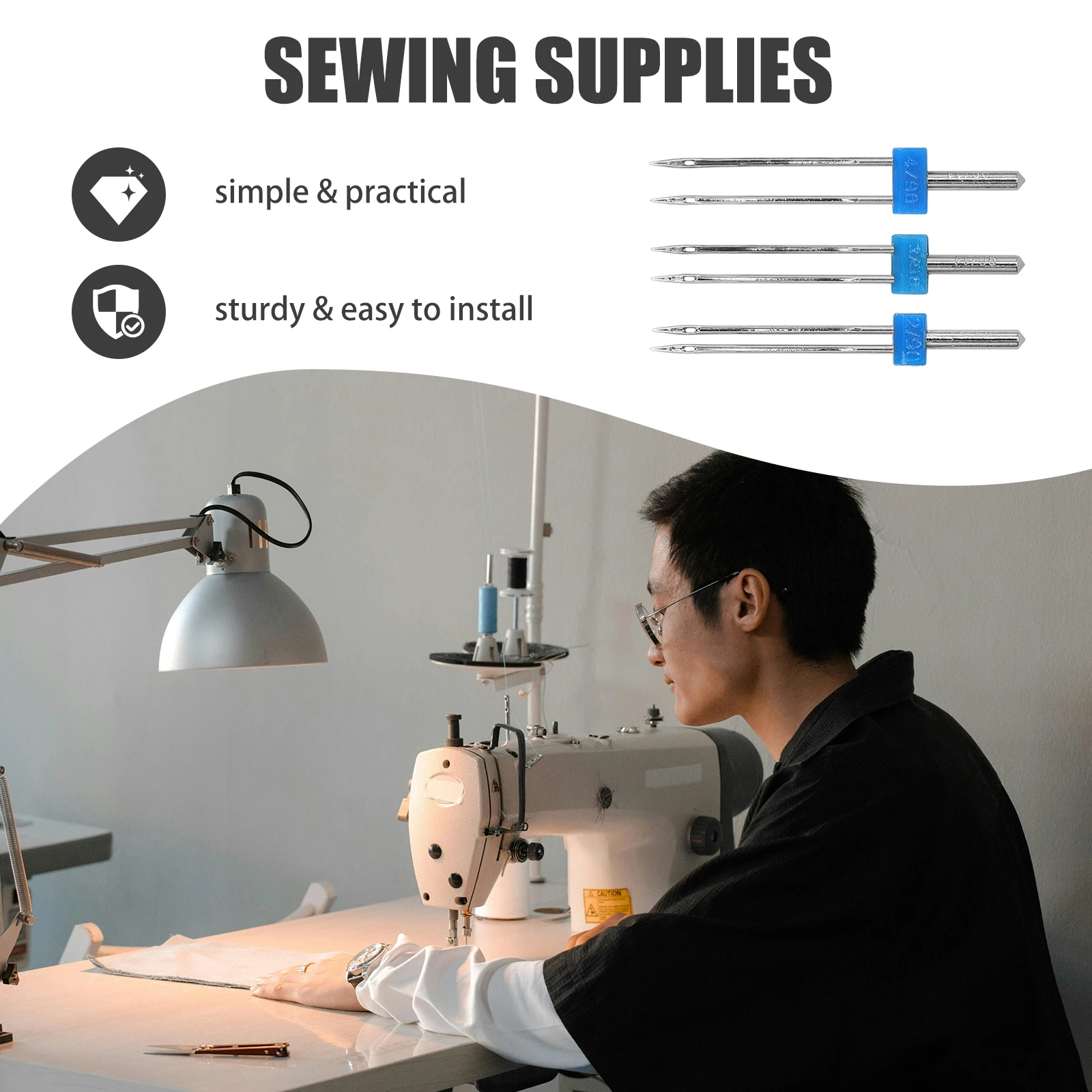 

9 Pcs Sewing Machine Needle Set Needles Household Convenient Accessories Seam Metal Crafts Stitching Fabric Kit Garment