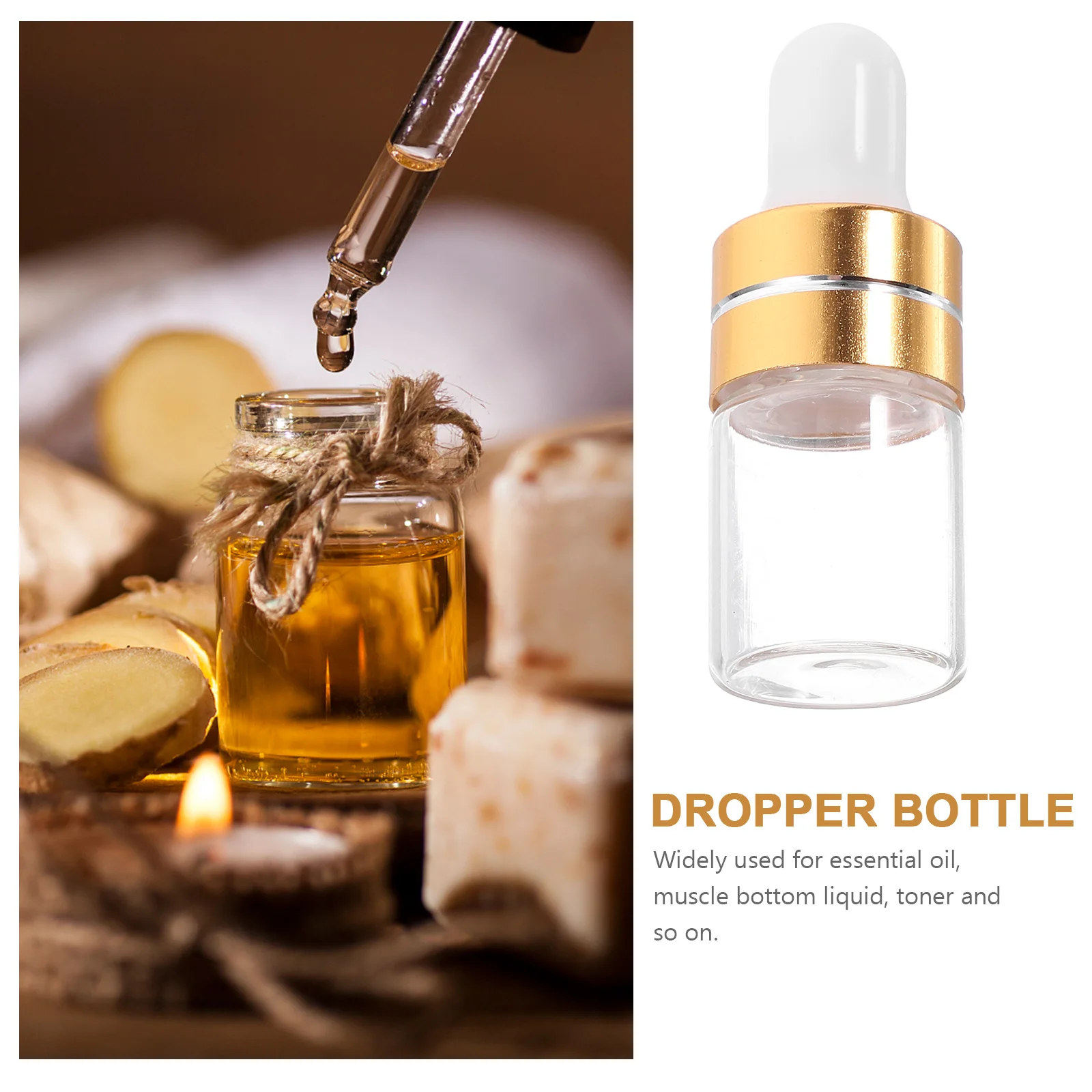 

50Pcs 2Ml Small Glass Dropper Bottle Essential Oil Subpackaging Transparent Premium Material Widely Used Toner Bottle