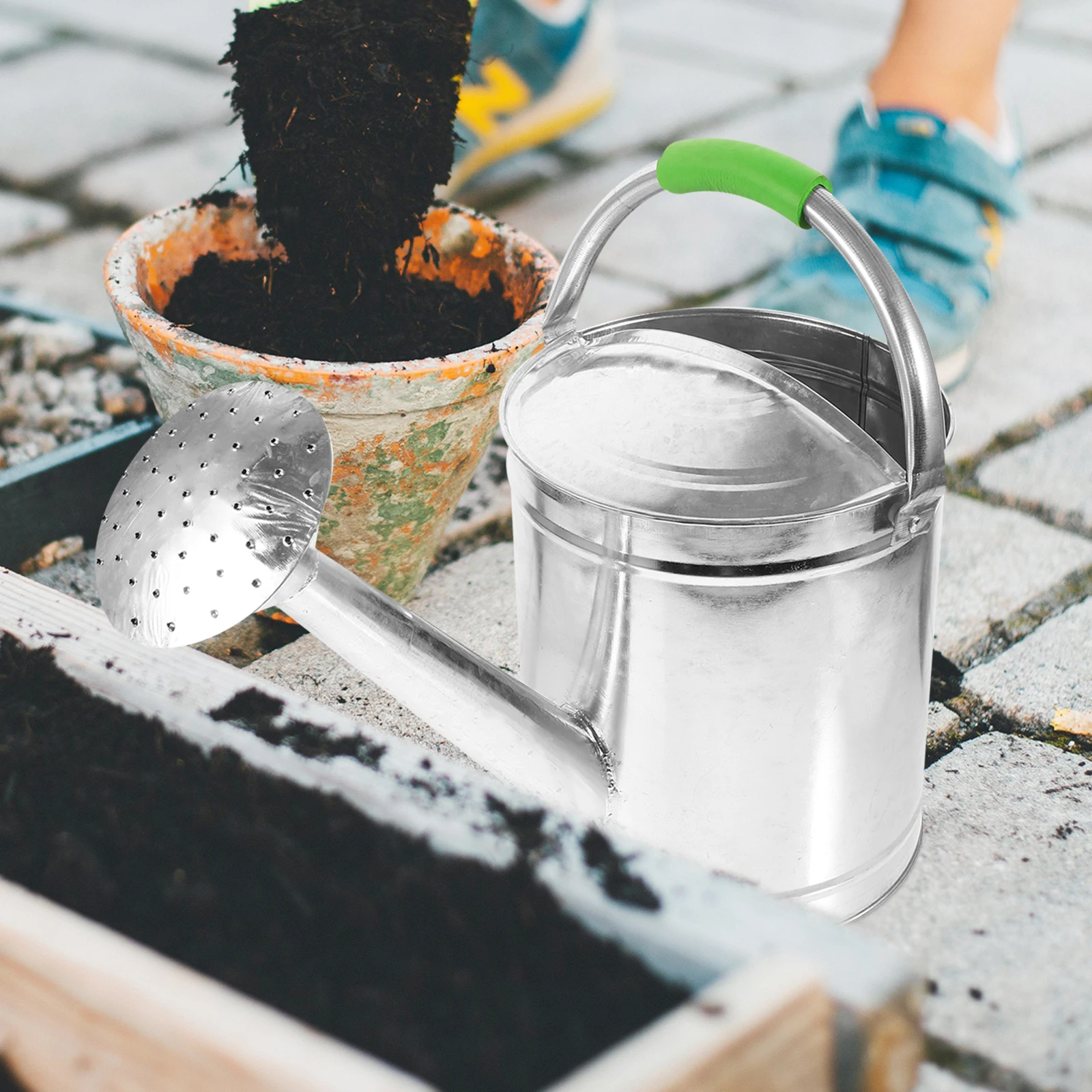 

Retro Stainless Steel Watering Can for Indoor Outdoor Plants Garden Flower Pot Bonsai Long Spout Vintage Sprinkler Plant Water