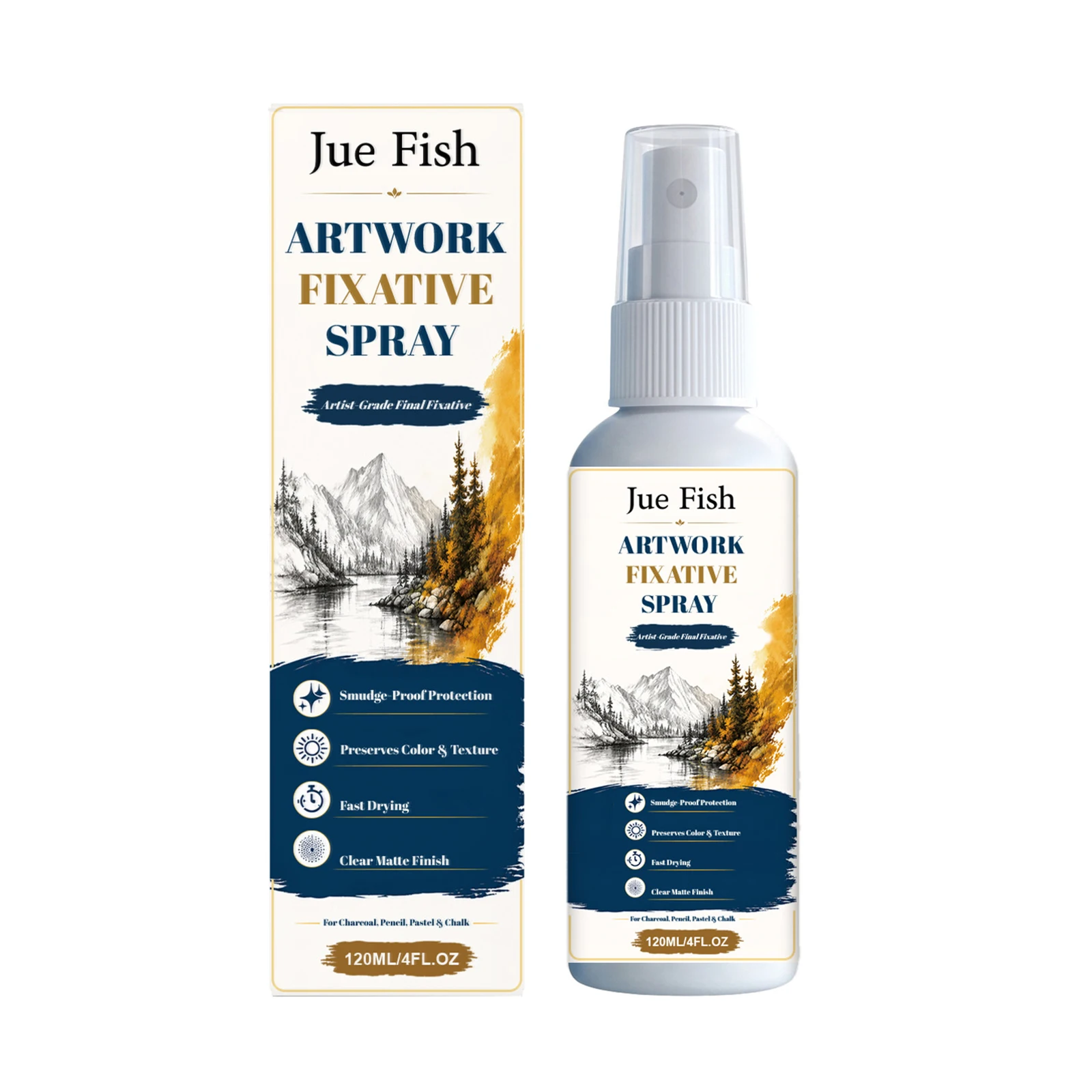 Art Fixative Spray for Pastels Charcoal Pencil Graphite Chalk Artwork Quick-Dry Smudge-Proof Protection