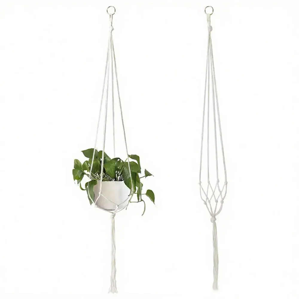 Bohemian Handwoven Macrame Plant Hanger Basket For Indoor Outdoor Garden Decoration Flower Pot Net Pocket Holder Tool
