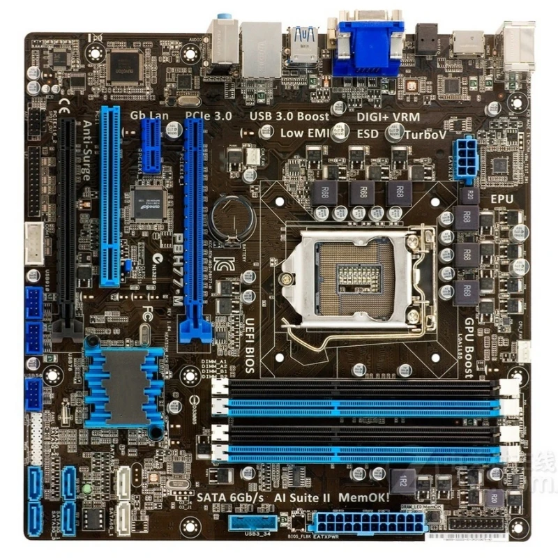 

Семейная материнская плата компьютера H77 LGA 1155