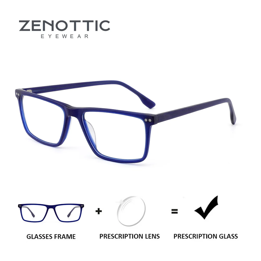 ZENOTTIC Trendy Rectangle Prescription Eyeglasses For Women Acetate Progressive Multifocal Optical Lenses
