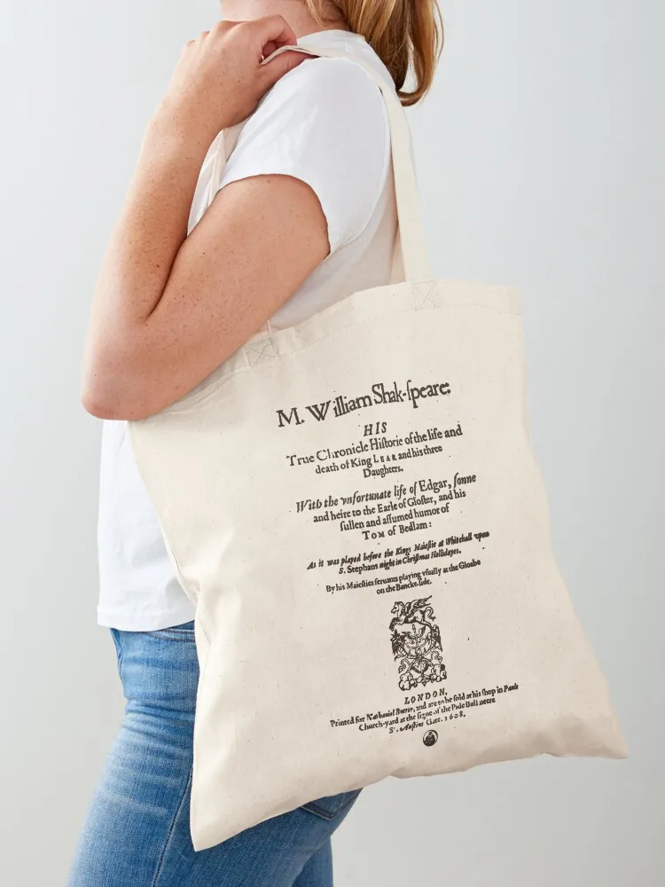 

Shakespeare King Lear Frontpiece - Simple Black Version Tote Bag sacs de shopping canvas bags Shopper bag