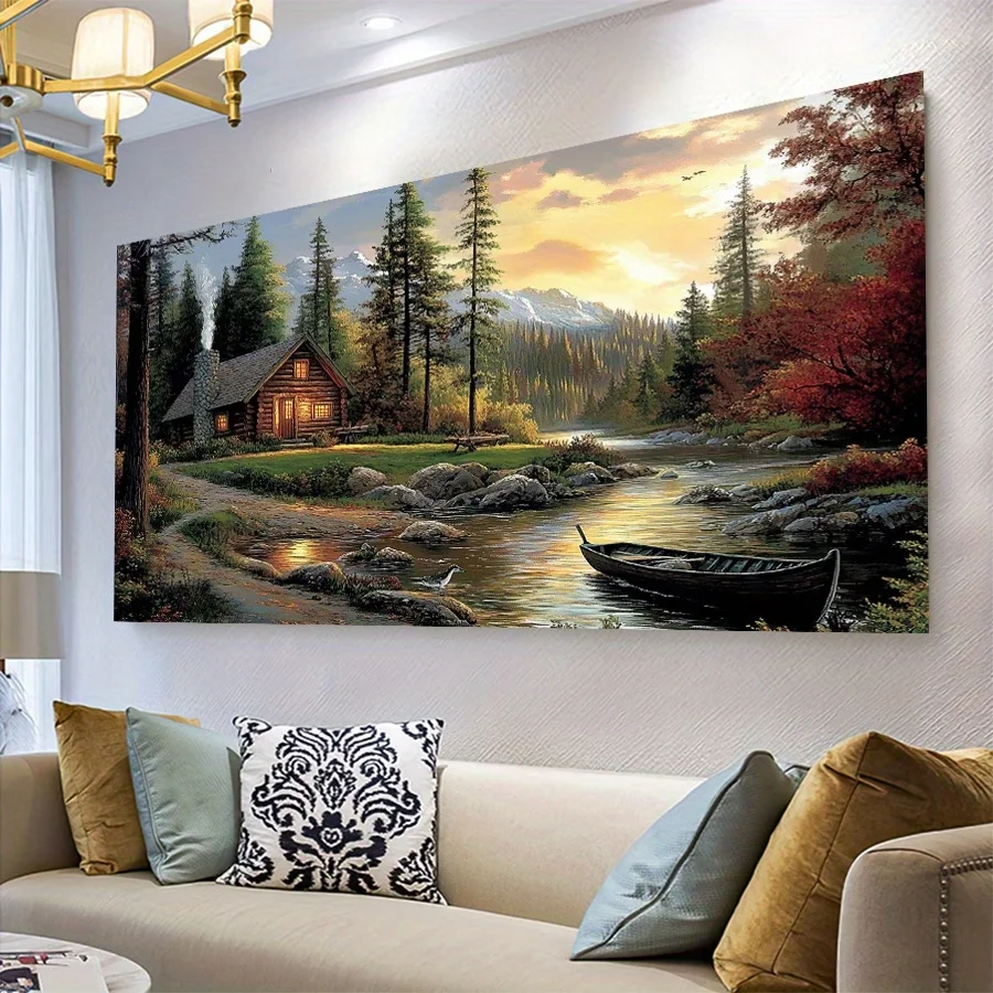 

DIY Diamond Painting Wall Art Castle City Village Landscape Full Square Round Diamond Embroidery Mosaic Large Home Decor Craft
