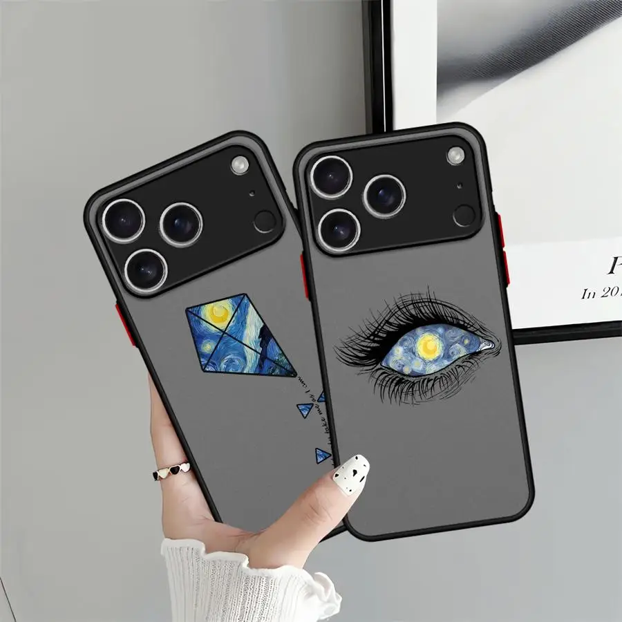 Case for iPhone 15 16 14Plus XS Max 12 13 11 Pro Max 7 8 13 Mini 17 Air Soft Cover Van Gogh Design 