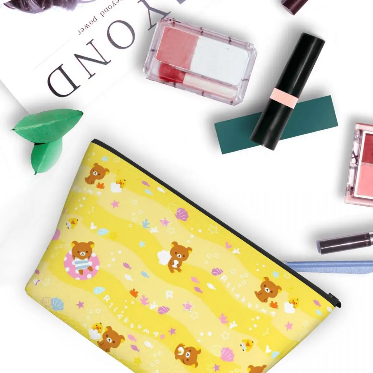 الأزواج Rilakkuma الكرتون حقائب مستحضرات التجميل الدب الحيوان المحمولة ماكياج المنزل الحقيبة للمستلزمات البوليستر التخزين المنظم