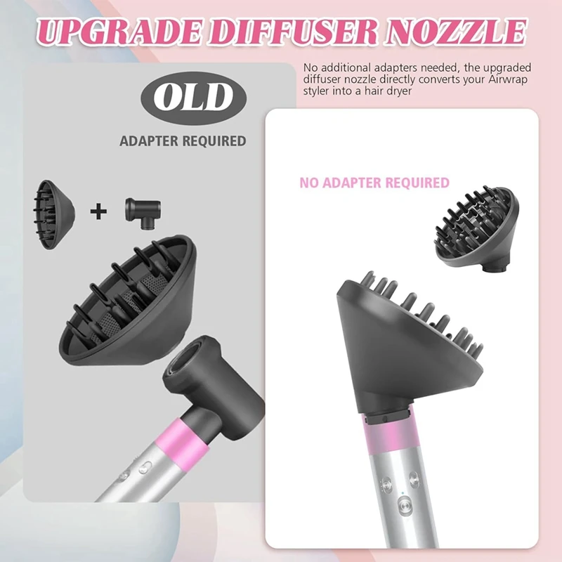 Diffuser Nozzle Curling Iron Converting For Dyson Airwrap HS05 HS03 HS01 Styler Hair Dryer Diffuser Nozzle Attachment