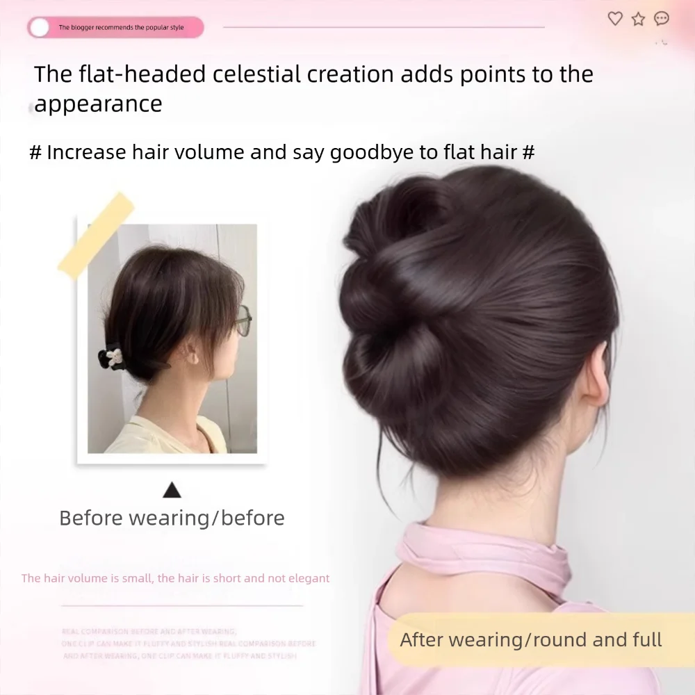 جديد الاصطناعية كعكة الشعر مخلب كليب Bowknot شعر مستعار طبيعي كليب رقيق براون أسود هيربيسي النساء