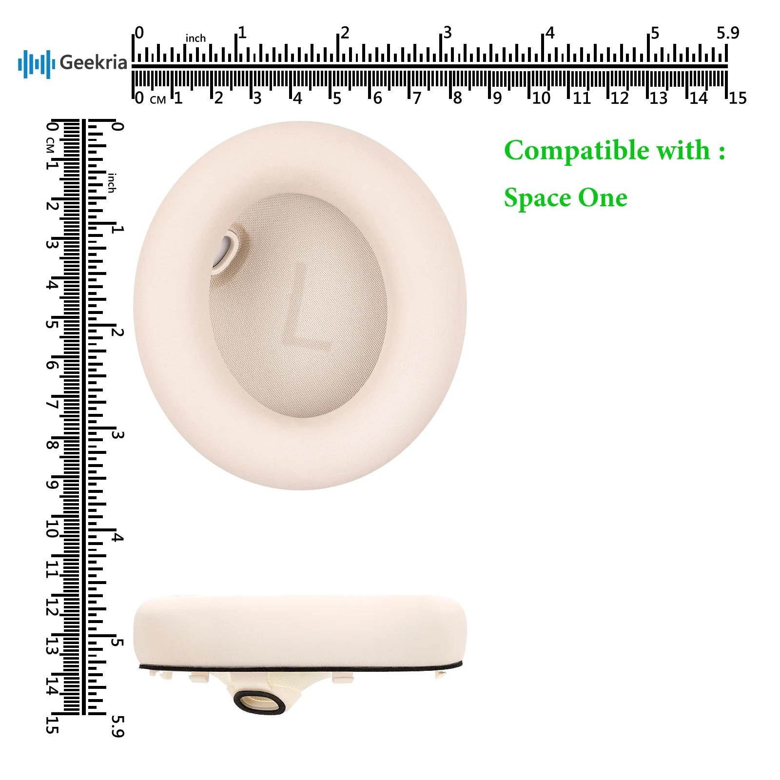 Almohadillas de repuesto Geekria QuickFit para auriculares Anker Soundcore Space One, almohadillas para auriculares