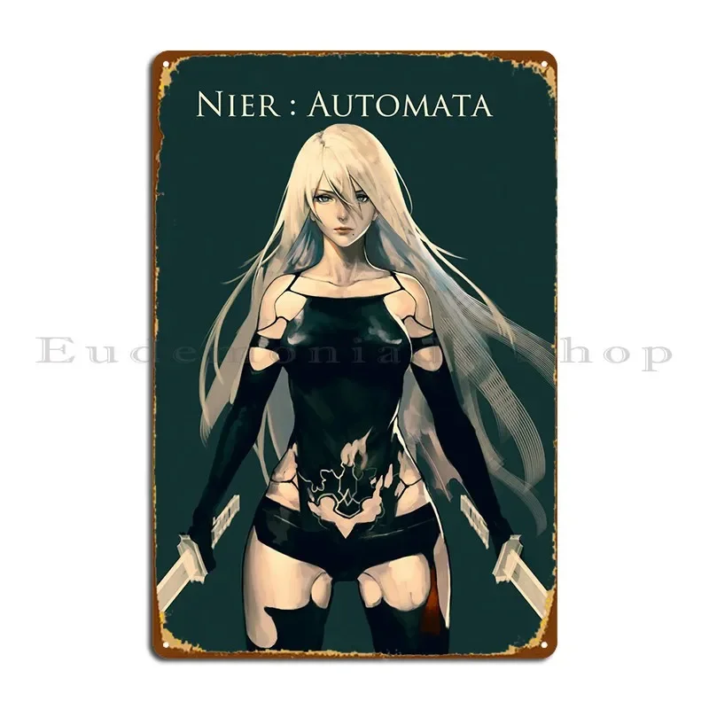 Nier Automata Metal Plaque Poster Design Decoration Classic Print Garage Tin Sign Poster