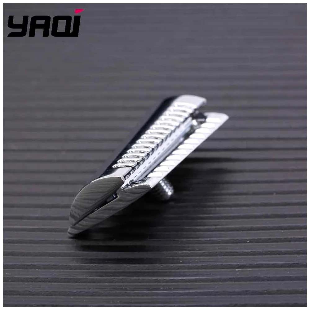 YAQI Razor Stainless Steel Top Aggressive Chrome Color Double-edged Mens Slant Safety Razor Head 2026 Replacement Accessory