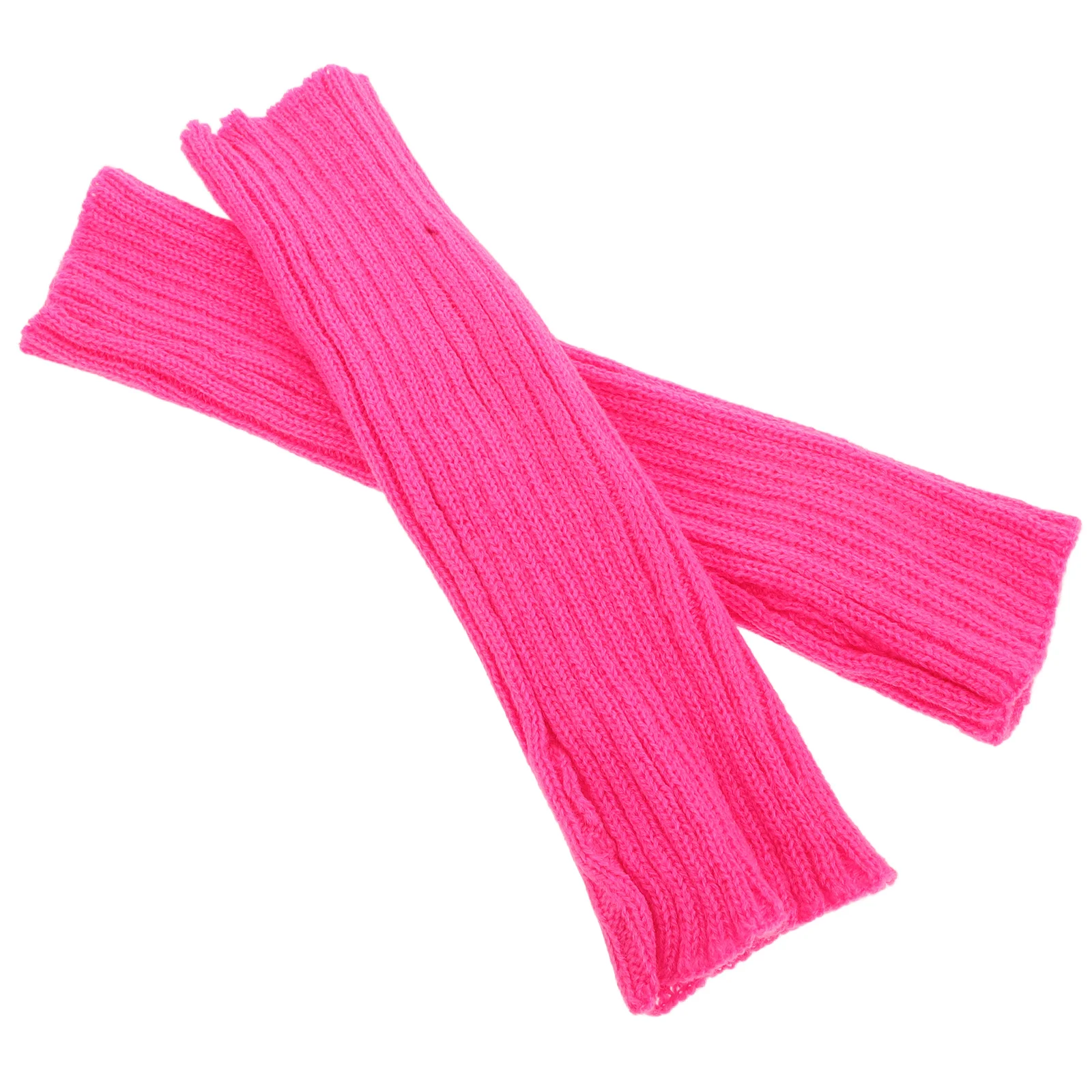 

Winter Gloves Black Grey Striped Arm Warmers Fingerless Knit Mid Length Warm Acrylic Stretchy Women Men Outdoor Autumn