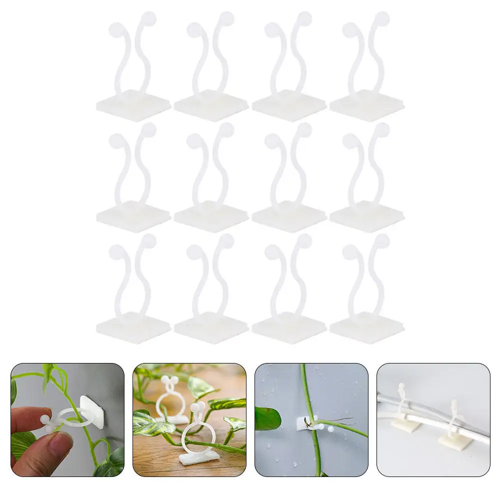 

100 шт. самоклеящихся зажимов для вьющихся растений, опор для растений, из смолы, не повреждающие стену, для сада и балкона