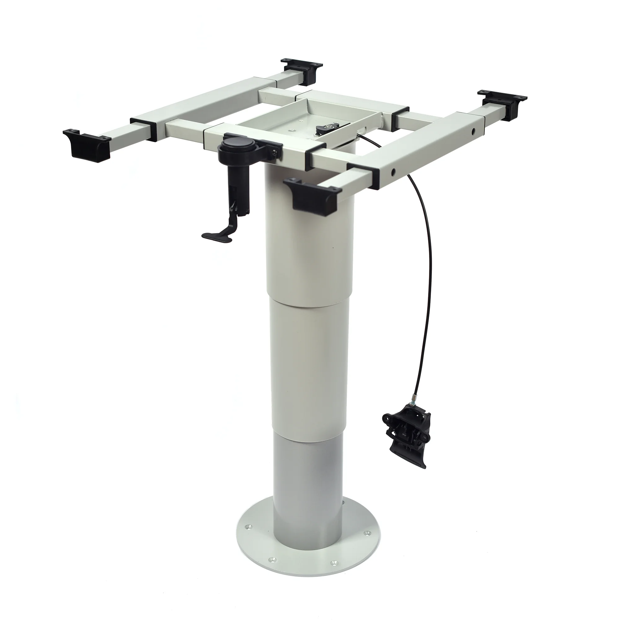 Caravan Adjustable Aluminum Alloy Pneumatic Gas Lift Table Pedestal Stand Leg Black/Grey 355-730mm for RV Motorhome