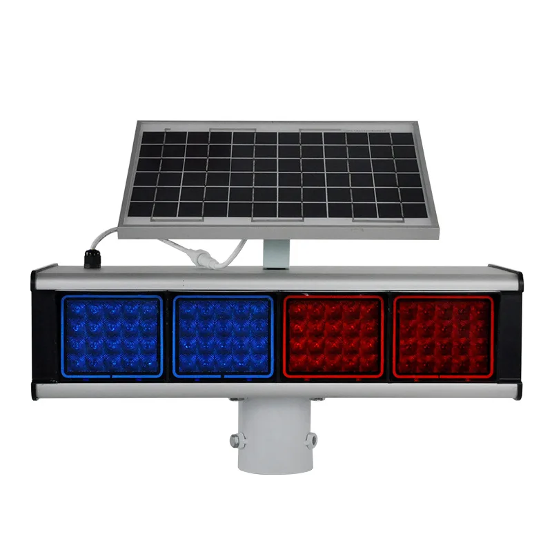 

HXA-BS001 Solar Red Blue Strobe Light Flash Sound and Light Alarm Traffic Alarm Construction Barrier Light