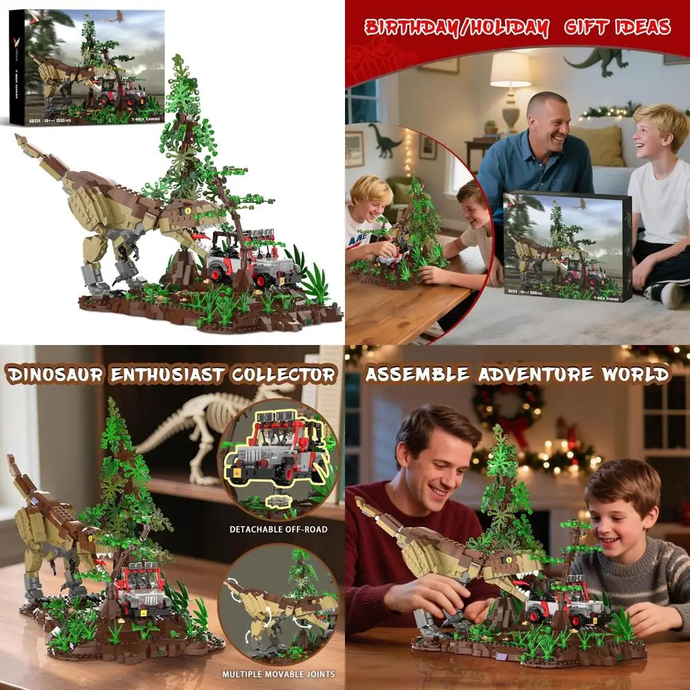 Set da costruzione di dinosauri Jurassic World: kit avventuroso T-Rex, giocattolo STEM da 1555 pezzi per bambini e adulti dai 8 ai 12 anni