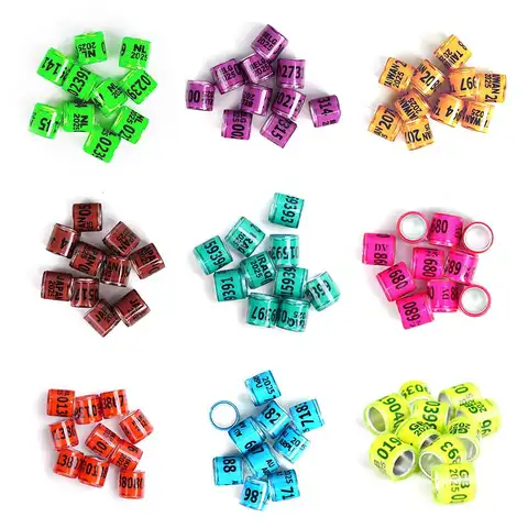 50Pcs 2025 Year Pigeon Foot Ring Durable Digital Bird Foot Rings Metal Pigeon Identity Management Pigeon Racing Training Tools