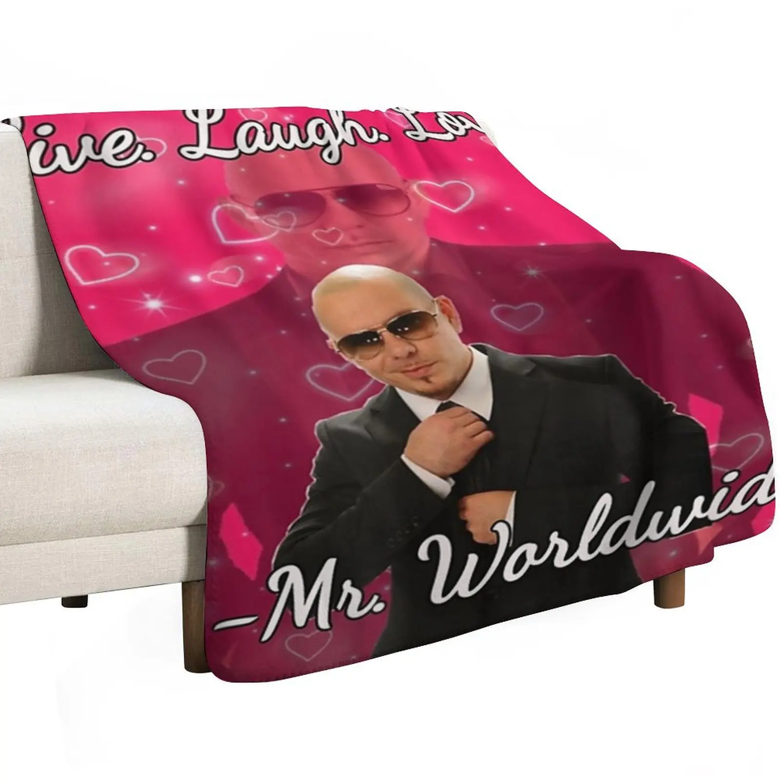 Mr Worldwide Pitbull Valentine Throw Blanket Sofa Throw Kid'S Decorative Sofa heavy to sleep Tourist Polar Blankets