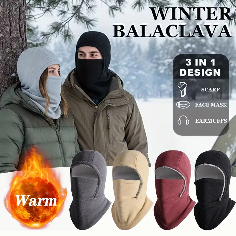 1-2PCS  Cozy Thermal Windproof Thick Fleece Lined for Winter Outdoor Snowboarding Motorcycle Cycling Hiking Camping Delivery