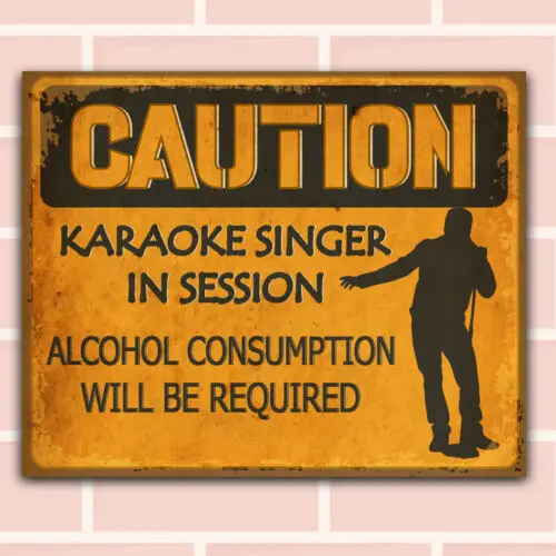 FUNNY KARAOKE ALCOHOL Retro Metal Sign Man Cave Bar Pub Plaque Vintage Gift