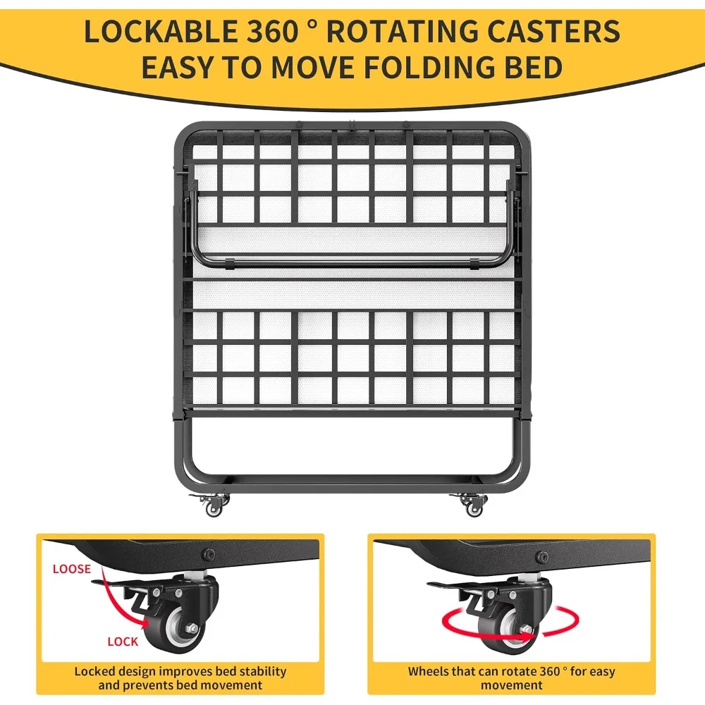 سرير قابل للطي محمول بحجم مزدوج للبالغين مع مرتبة إسفنجية الذاكرة - سرير ضيوف مثالي #6