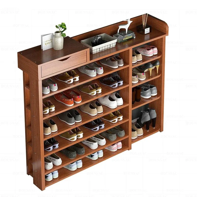 

Wooden Cabinet Shoe Rack Easy Assembly Large Shoe Cabinet Modern Space-saving Home Hallway Shoes Display Shelf Furniture