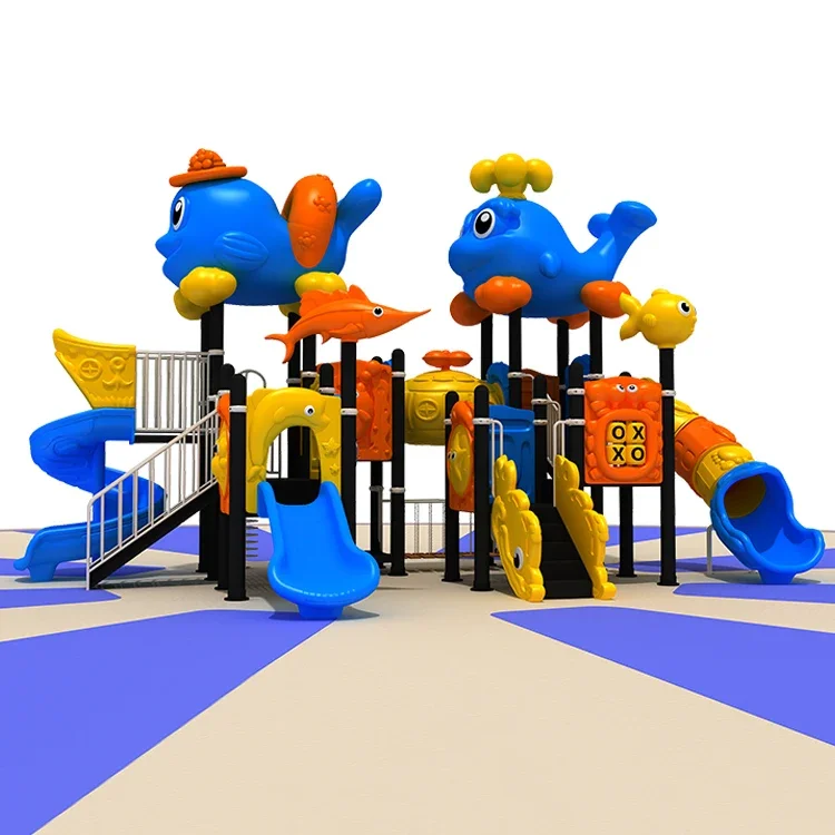 Large Outdoor Plastic Slide for Kindergarten and Garden Playgrounds Amusement Park Equipment