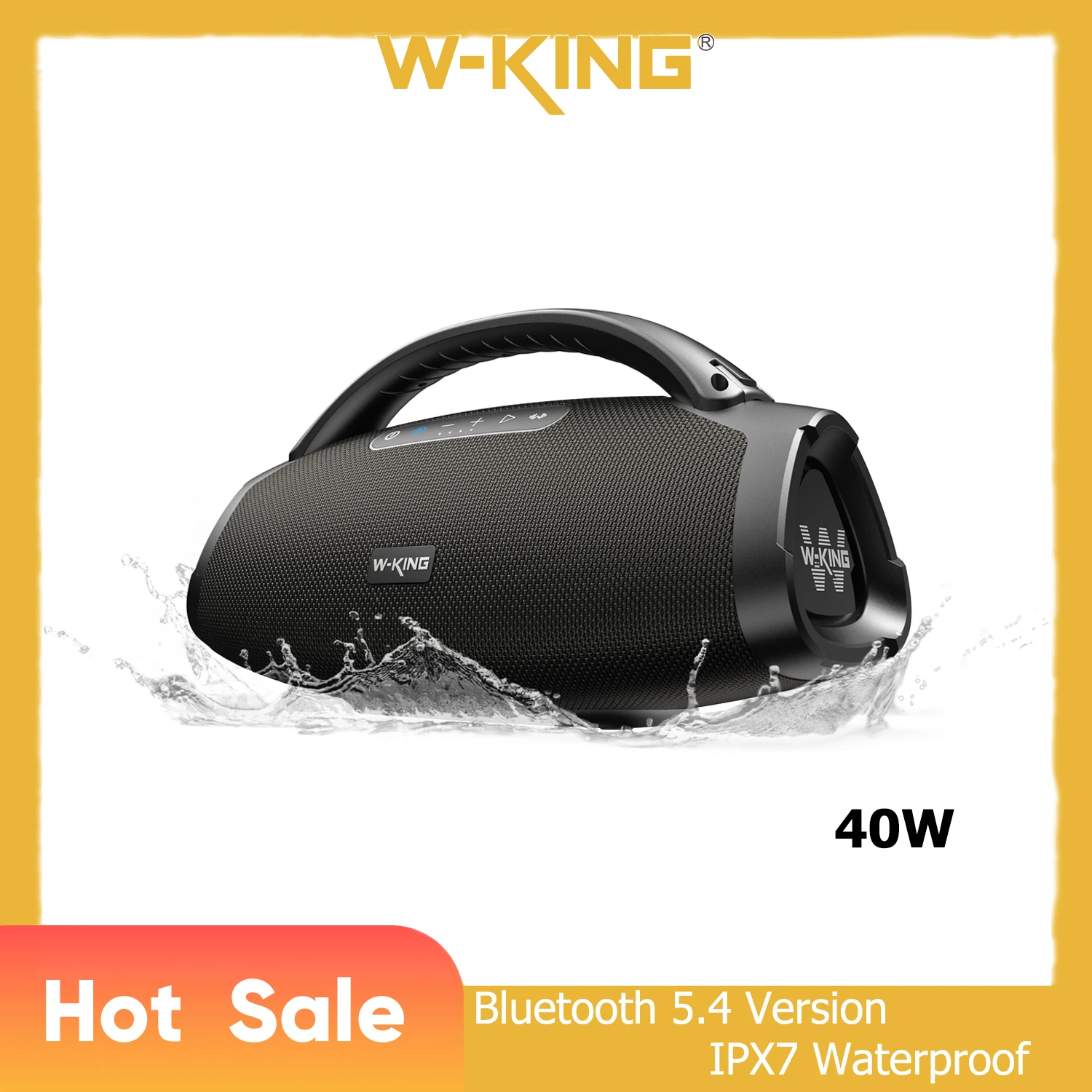 

Портативная Bluetooth-колонка W-KING X20S, 140 Вт RMS, мощный бас, водонепроницаемая (IPX7), большая, громкая, для улицы
