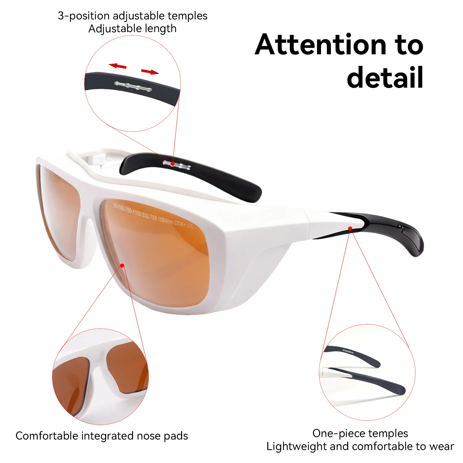 Laser Protective glasses 532nm 785nm 808nm 1064nm OD6 Laser Protection Laser Glasses Laser Safety Glasses IPL Glases