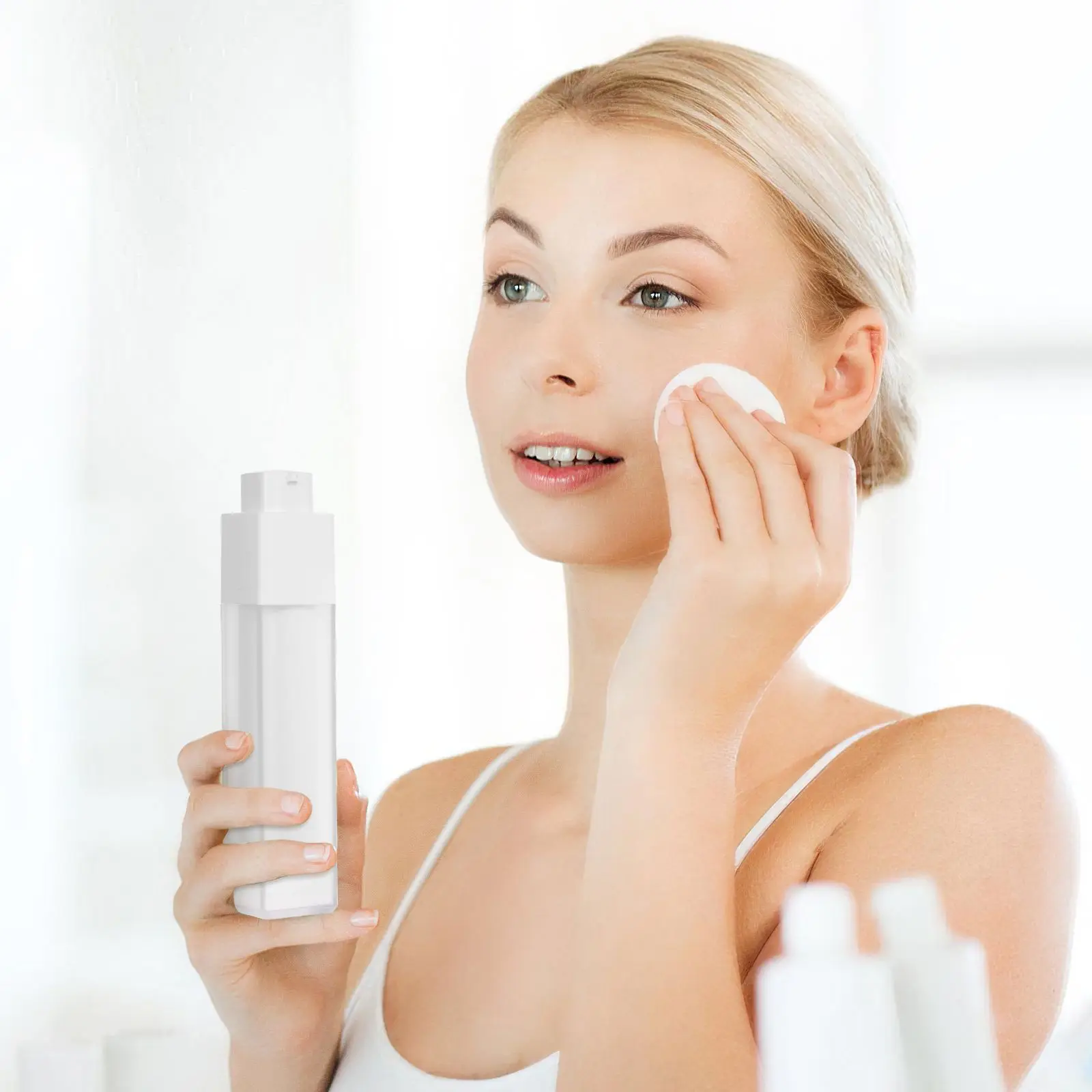 

3 Pcs Bottled Skincare Containers Travel Lotion Size Pump Bottles for Toiletries Vacuum Aesthetic