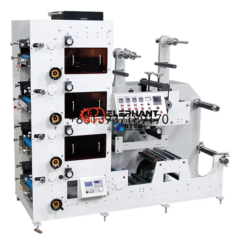 New Automatic 4-Color Flexographic Printing Machine UV Dryer Stack High-Speed 60m/min Plastic Bag Paper Label Printer