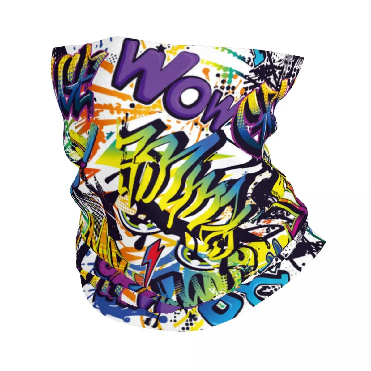 

Comics Pattern Thin Bandana Neck Gaiter Graffiti Street Art Wrap Scarf Headband Neck Cover