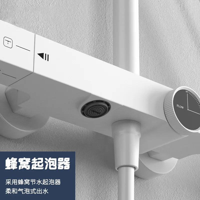 Three-function Thermostatic Shower Set, Yabai Gun Gray Liquid Silicone Shower Set, Minimalist Thermostatic Shower Square.