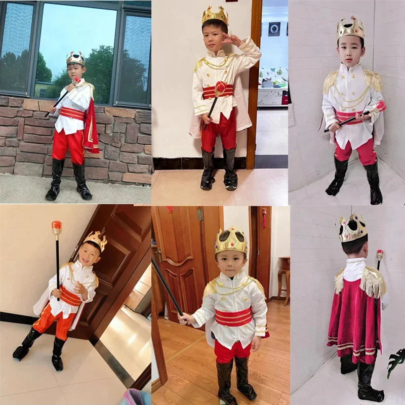 소년용 판타지아 킹 프린스 의상, 크리스마스 새해 할로윈 카니발 코스프레 의상, 소년 파티 원피스 복장