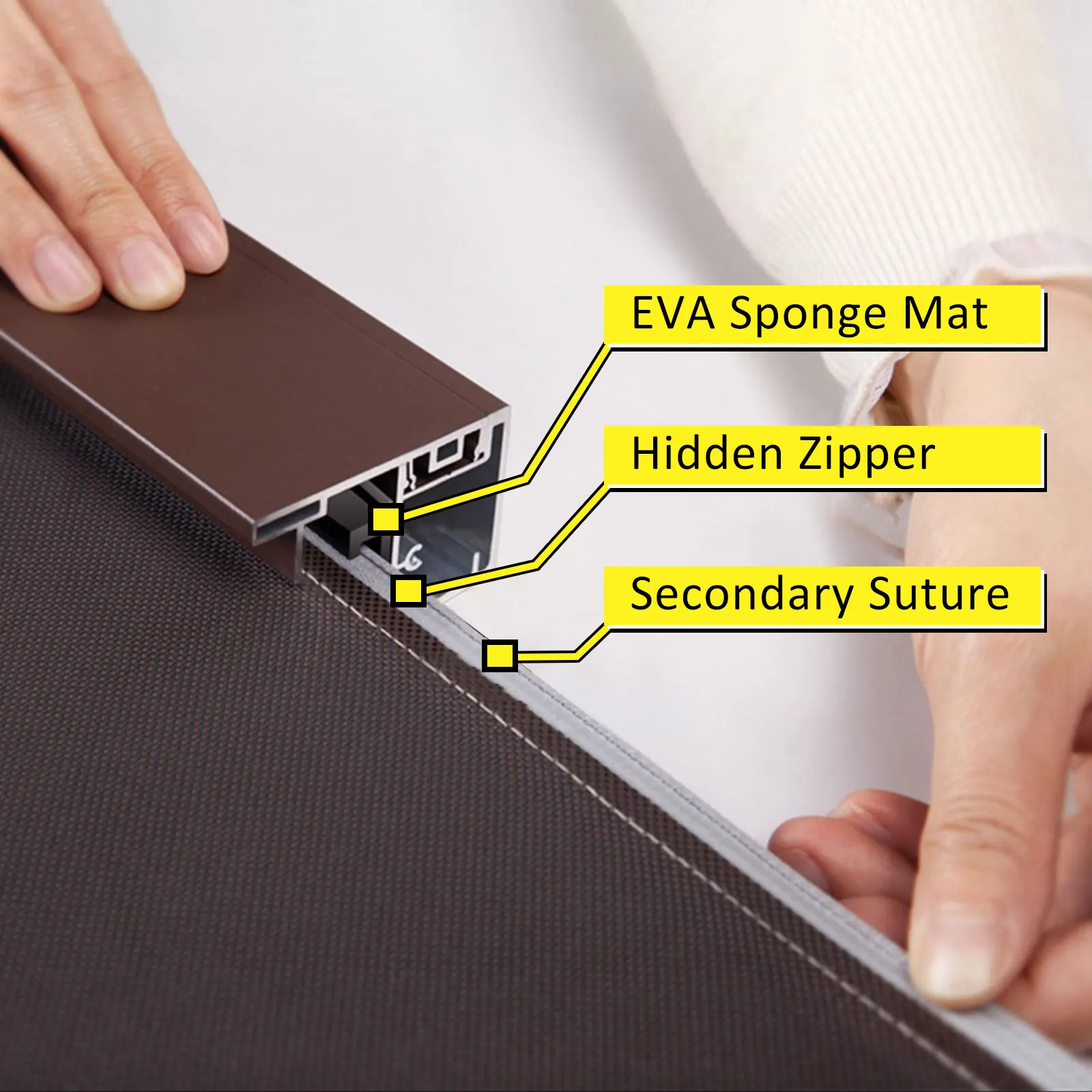 Zip Track Outdoor Blind Motorized Window Sh for Garage Balcony Motorized Windproof Blind Size