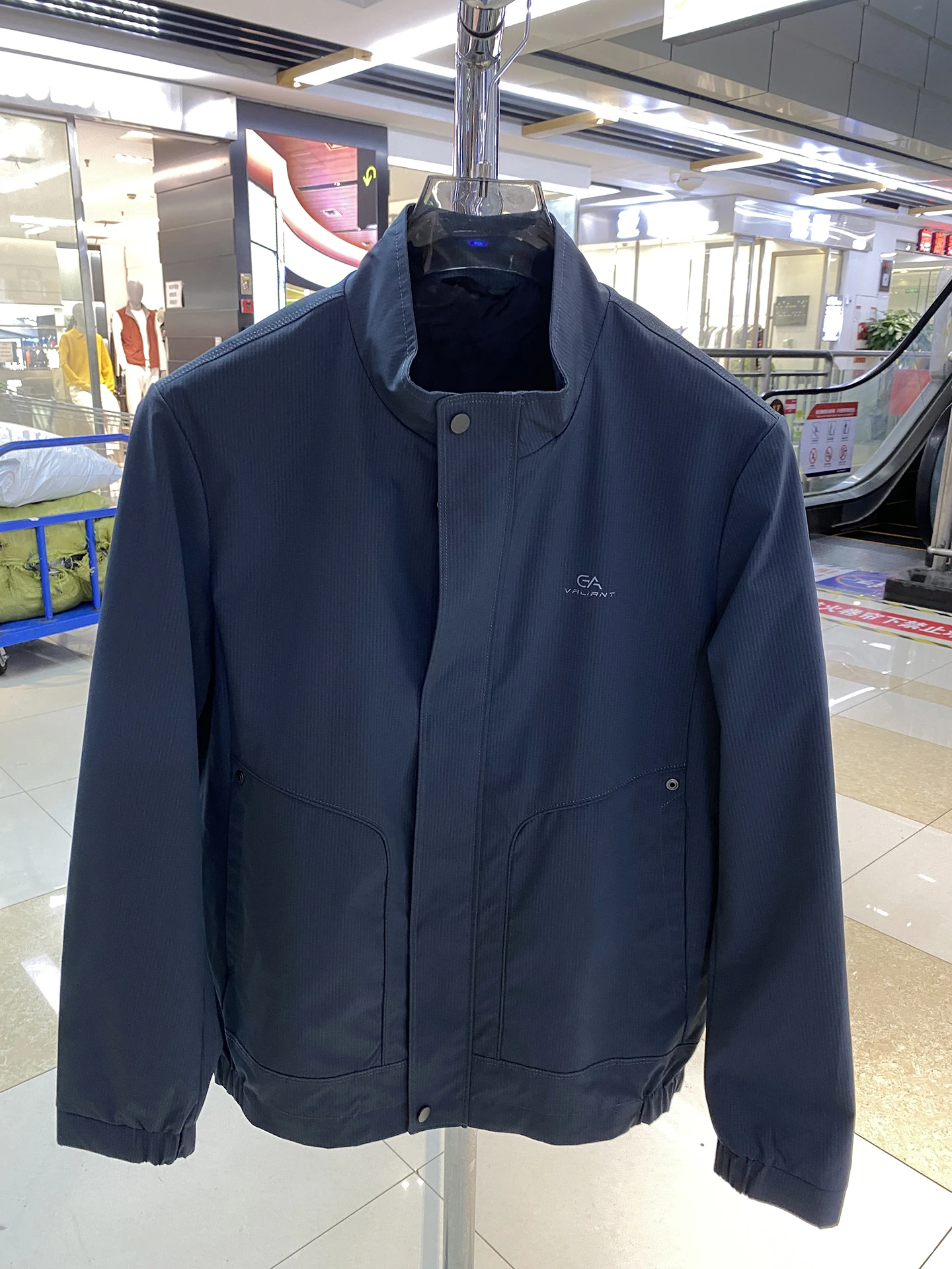 

Homesi Мужская повседневная куртка с классическим воротником-стойкой, ветрозащитная молния спереди, теплая универсальная осенне-зимняя мода, полиэстер