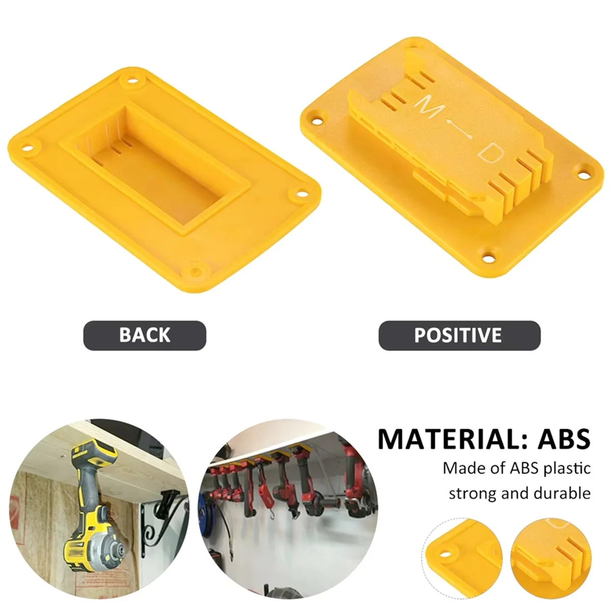 ABNJ Supporto per macchina per rack di stoccaggio batteria da 5 pezzi per staffa per attrezzi per montaggio a parete per batteria agli ioni di litio da 14,4 V 18 V