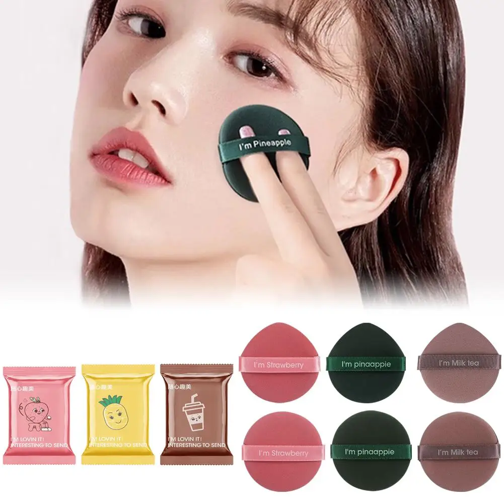 1szt Kolor Losowy Air Cushion Powder Puff Strawberry Makeup Butter Tool Wet Non-latex Round Sponge Beauty Puff Powder Pie D Y2w4