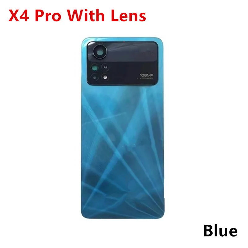 X4Pro Battery Back Cover For Xiaomi POCO X4 Pro 5G Rear Housing Case Replace Repair Spare Parts + Camera Lens image 2