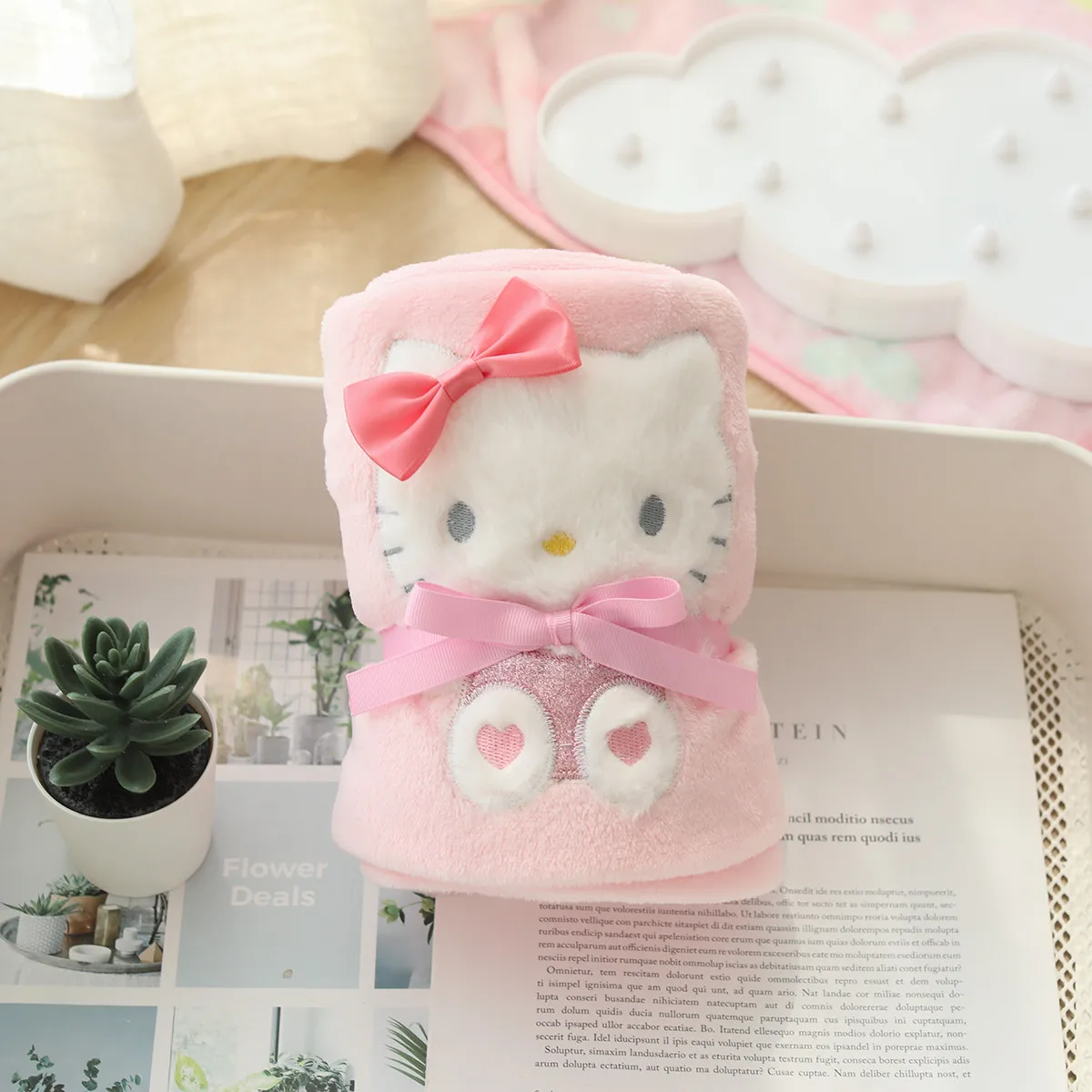 Cartoon Anime Blanket For Child Portable Kuromi My Melody Cinnamoroll Japanese Style Nap Blanket Baby Single Size Spring Summer