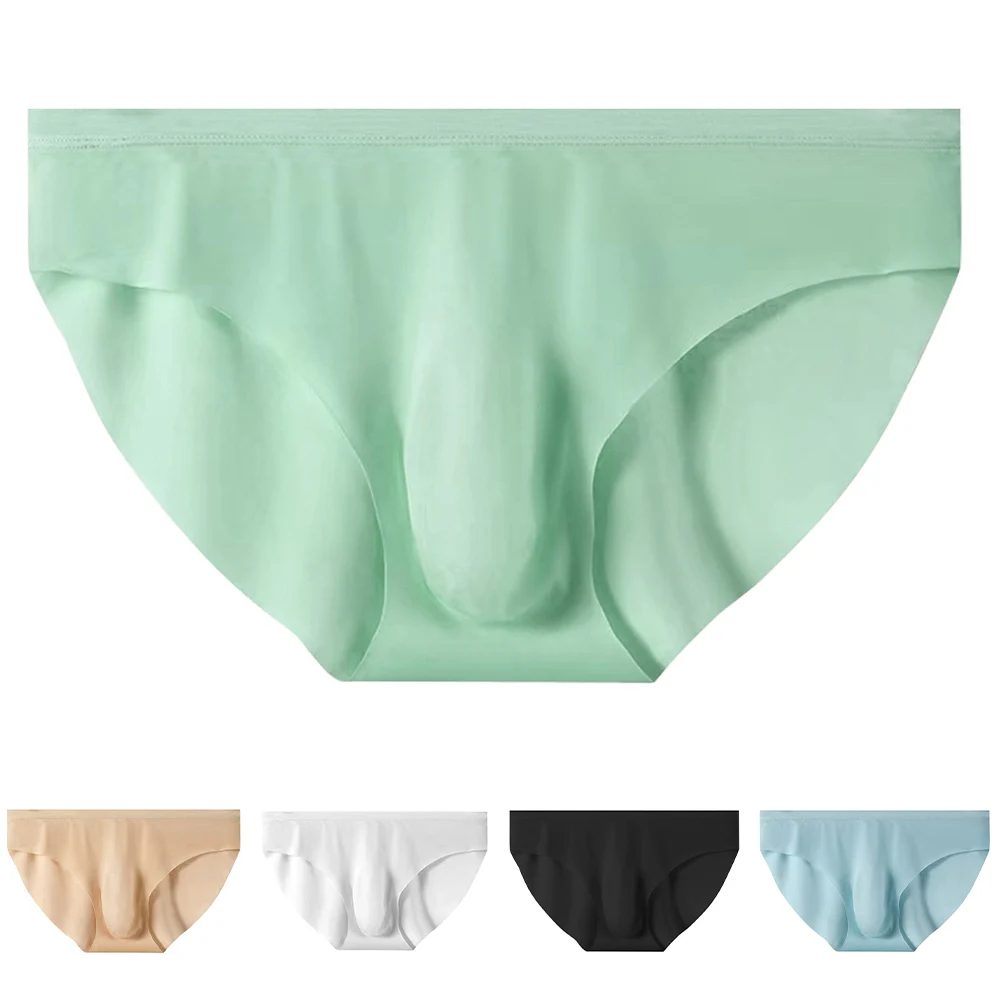 

Cooling Breathable Underpants Panties For Men Smooth Seamless Briefs Ultra-Thin 3D Bulge Pouch Sheer Underwear