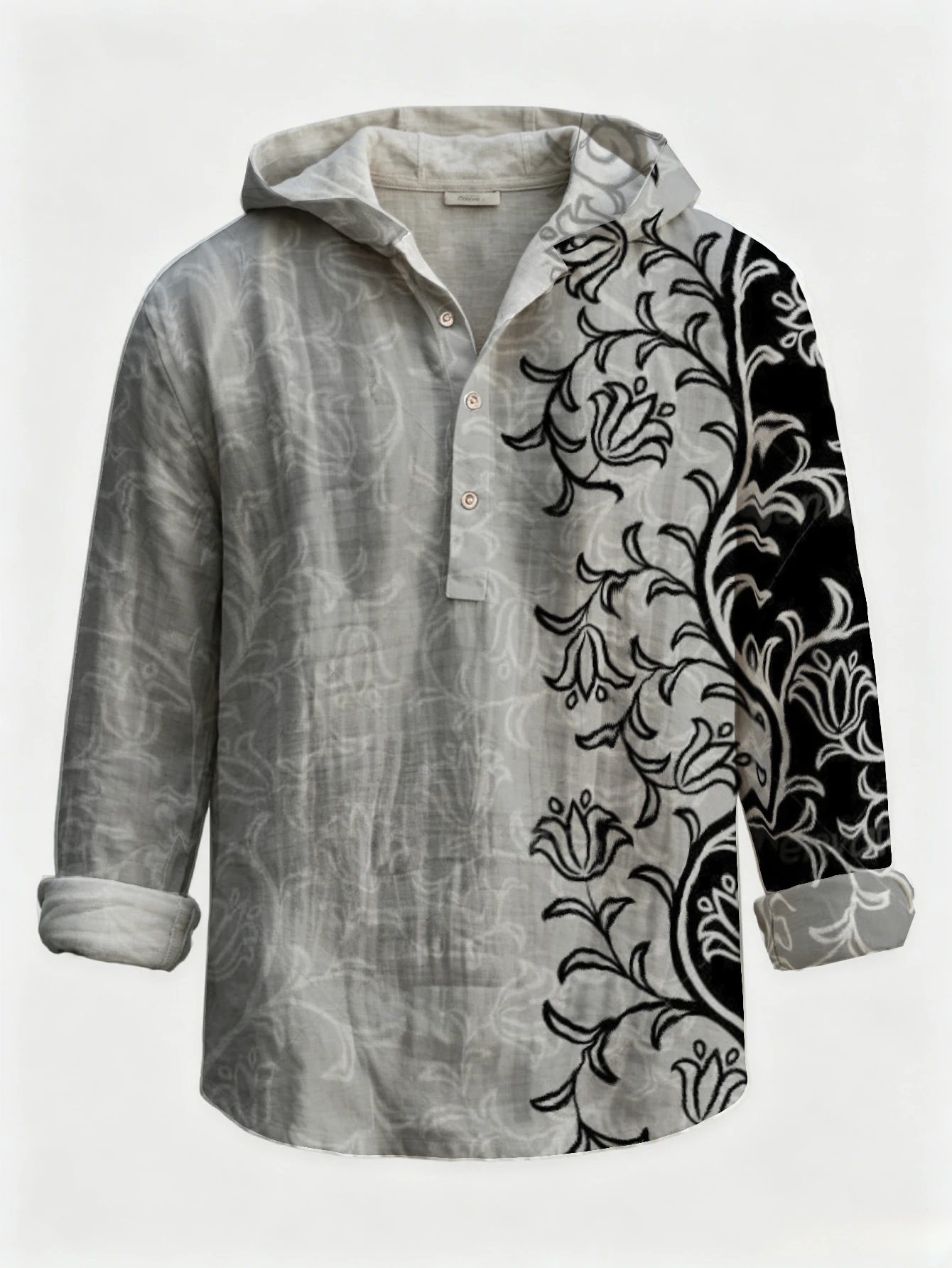 Camisa Henley con Capucha para - Fashion Ethnic Wear For Men reseña y precio