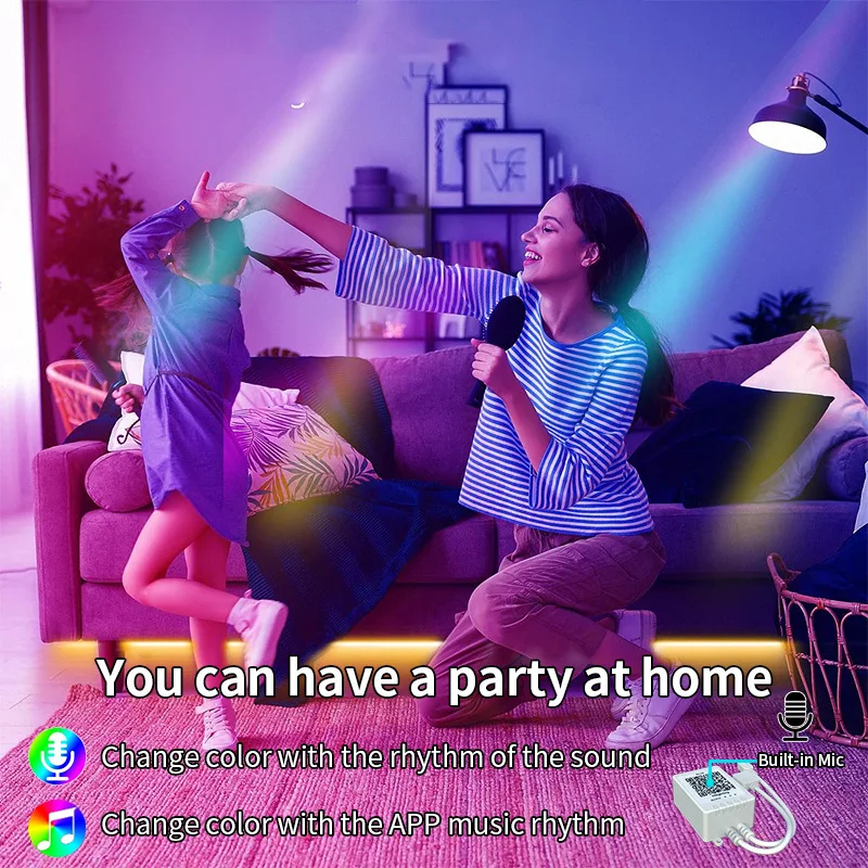 Intelligent Bluetooth light strip LED strip self-adhesive flexible 5050 music sound control RGB atmosphere low voltage 12V light