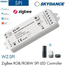 Skydance WZ-SPI Tuya Zigbee SPI Controller for RGB RGBW Pixel LED Strip RF Remote Control WS2811 2812 Addressable Tape 5V-24V DC