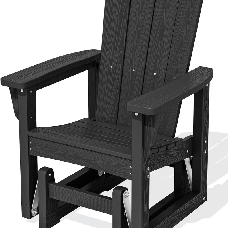 

Outdoor Glider Chair, Patio Glider Rocker All-Weather Porch Glider For Outside, Black