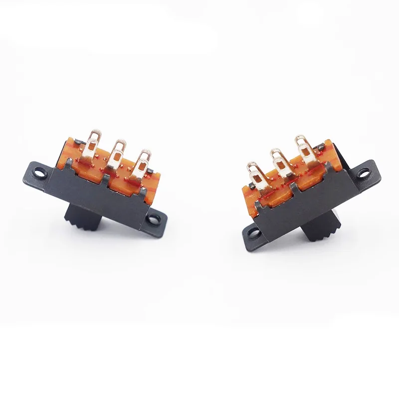 5PCS/LOT  SS-22F25 two-position toggle 6-pin double-row vertical two-position sliding switch with screw thread