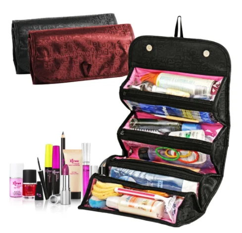 

Make Up Cosmetic Bag Case Women Makeup Bag Hanging Toiletries Travel Kit Jewelry Organizer Fold Cosmetic Case Professional