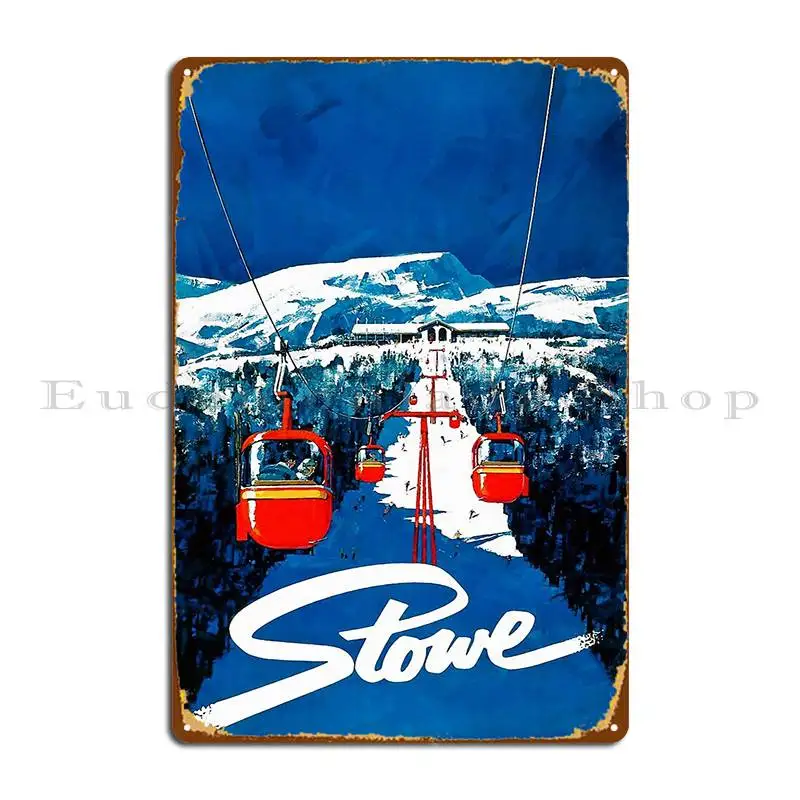 Vintage Gondola Winter Travel Ski Poster Metal Plaque Poster Cinema Classic Create Club Design Pub Tin Sign Poster