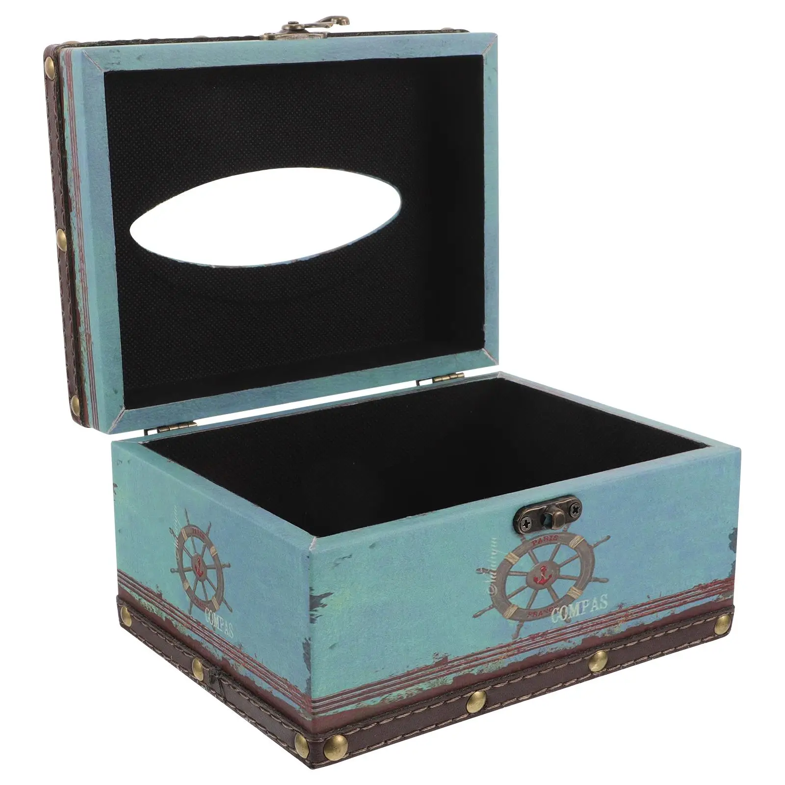 

Retro Tissue Box Vintage Napkin Holder Large Capacity Wood Car Home Bathroom Rectangle Cover Decorative Cute Portable